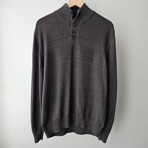 Dark Grey Sweater W/ Textured Fron